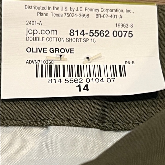 NWT Liz Claiborne Emma Style Olive Green Shorts Modest Cotton/Spandex - Picture 9 of 11